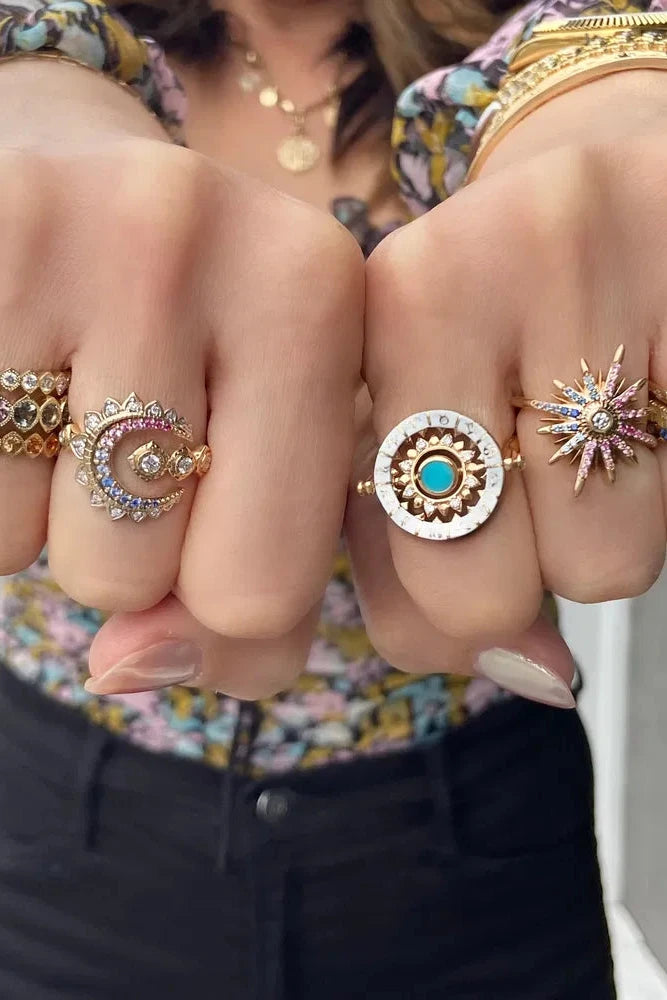 14KY Open Crescent Wrap Around Ring