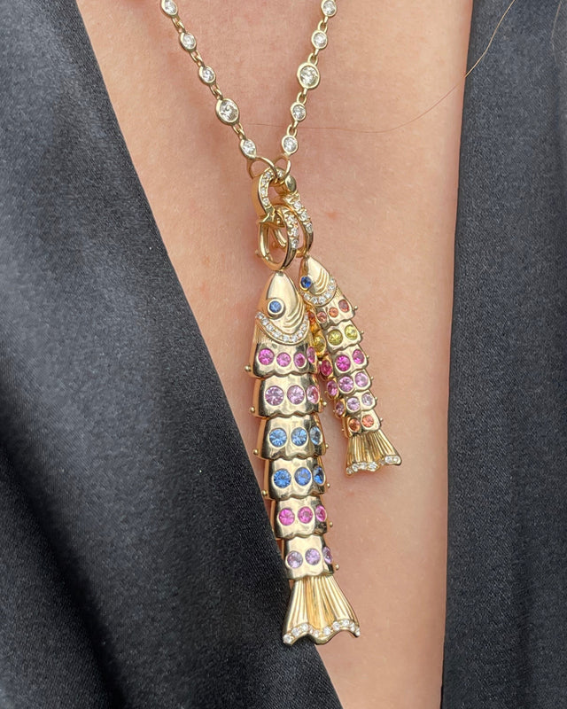 14KY Large Swedish Fish Pendant