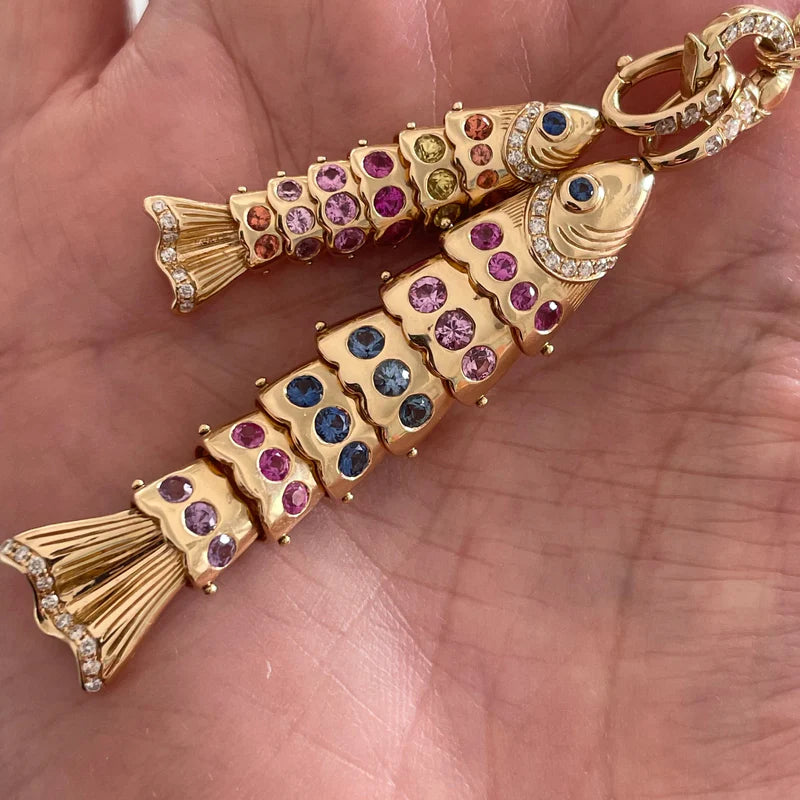 14KY Large Swedish Fish Pendant