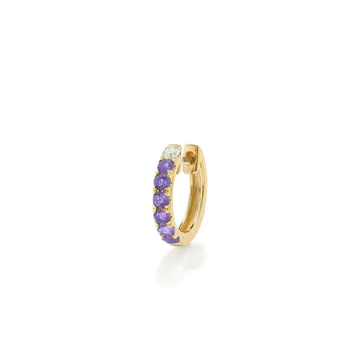 14KY Amethyst Midi Orb Hoops