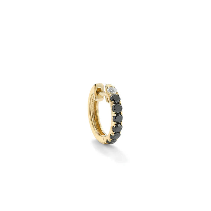 14KY Black Diamond Midi Orb Hoops