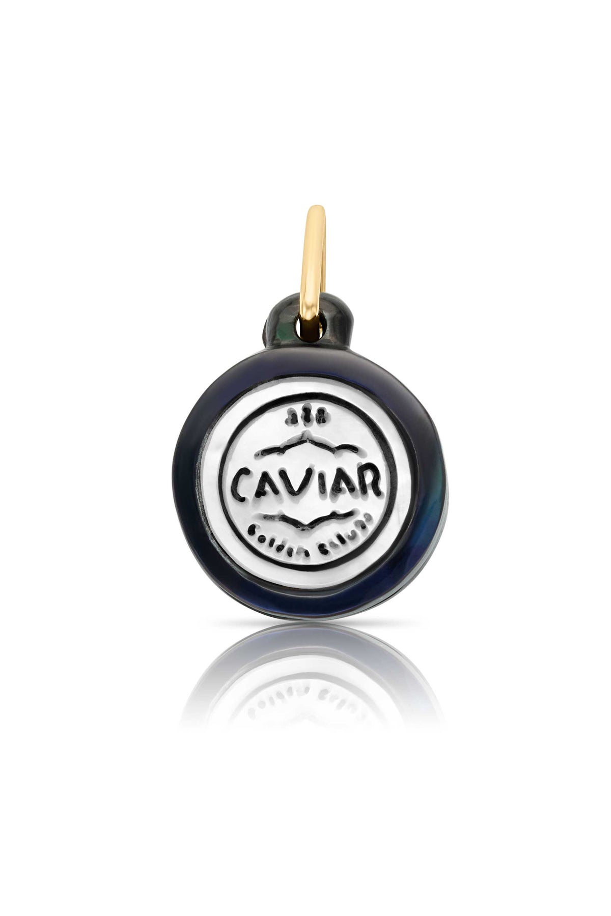 14KY Hand Carved Shell Caviar Charm