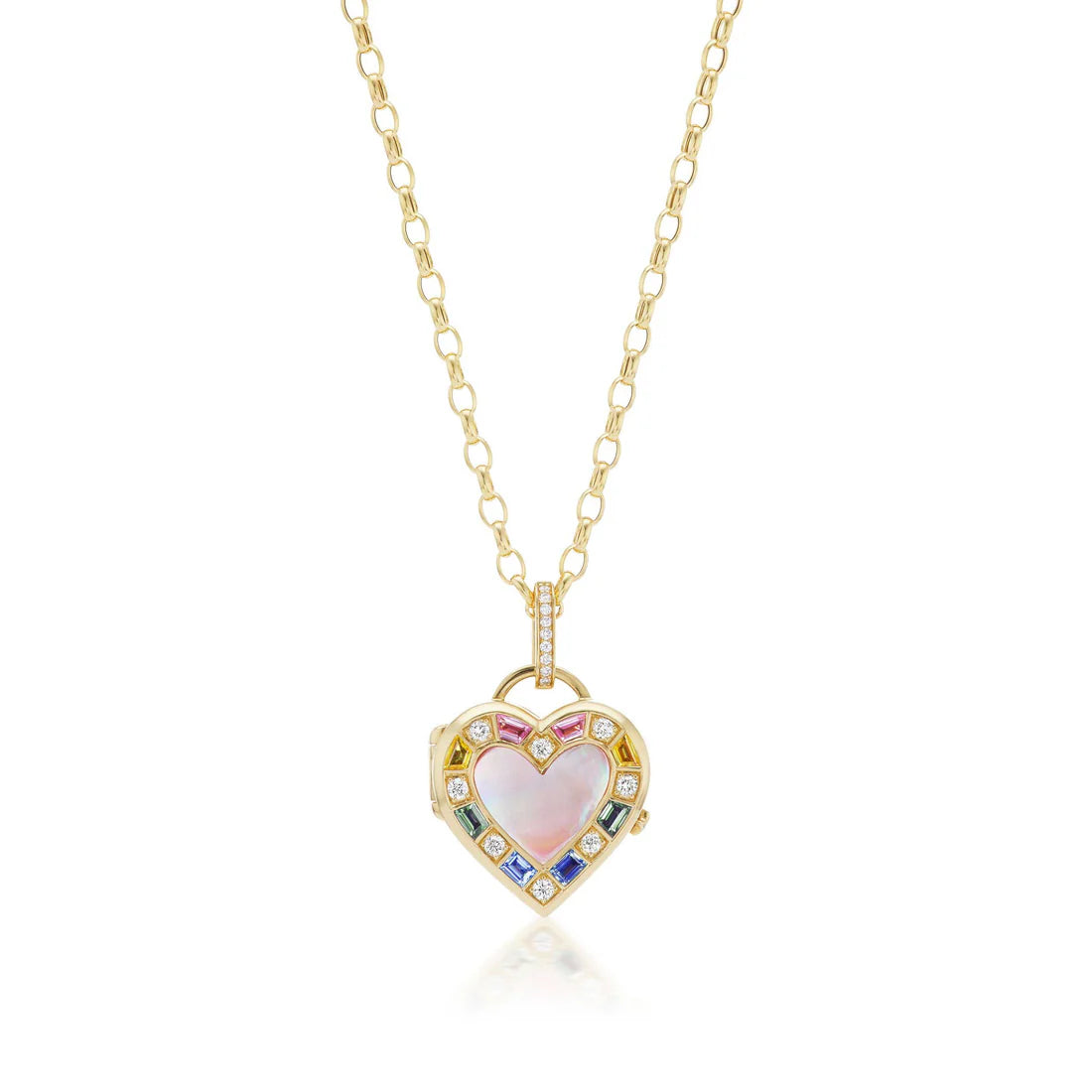 18KY Heart Shaped Push Button Pendant