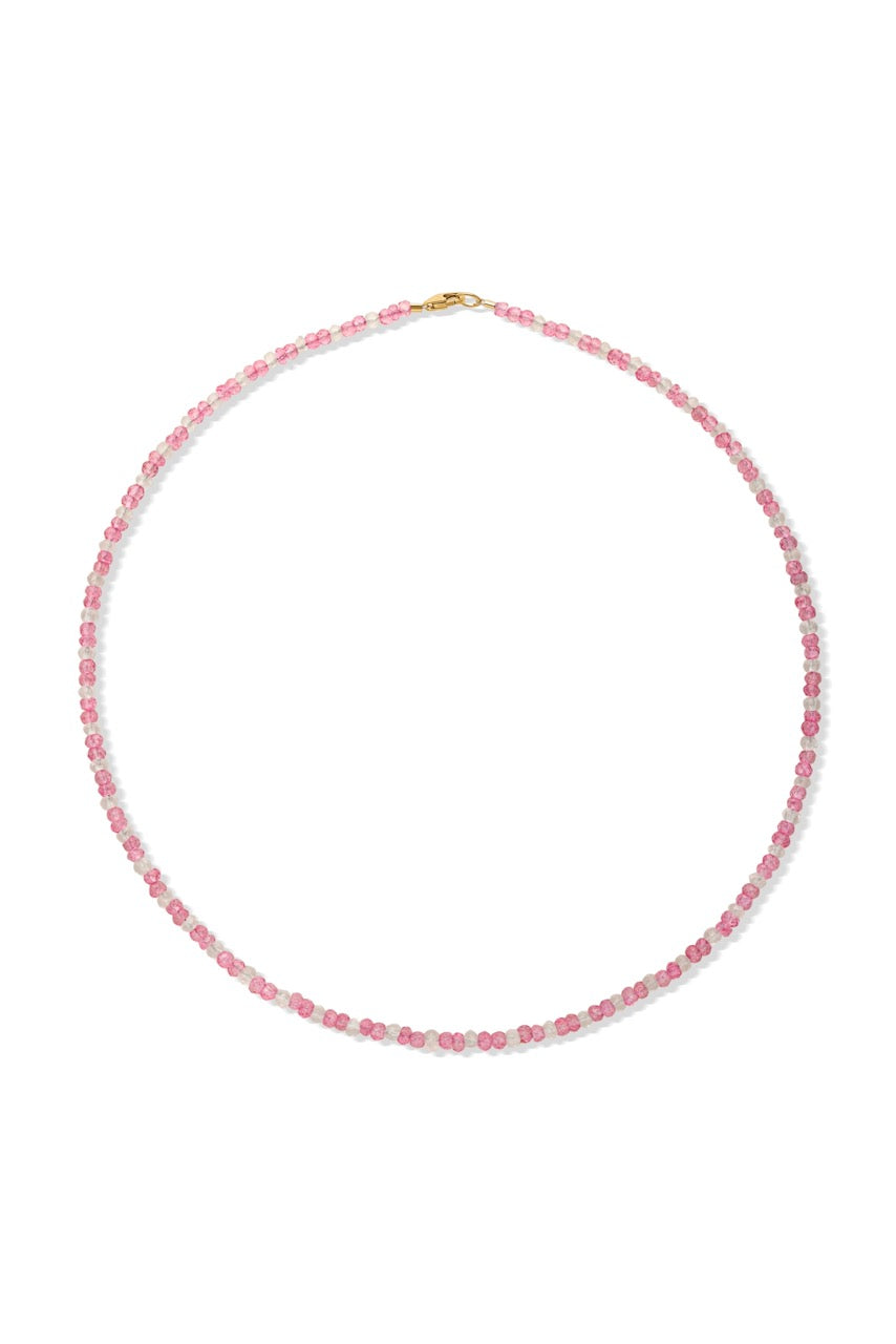 Pink and White Beaded Necklace