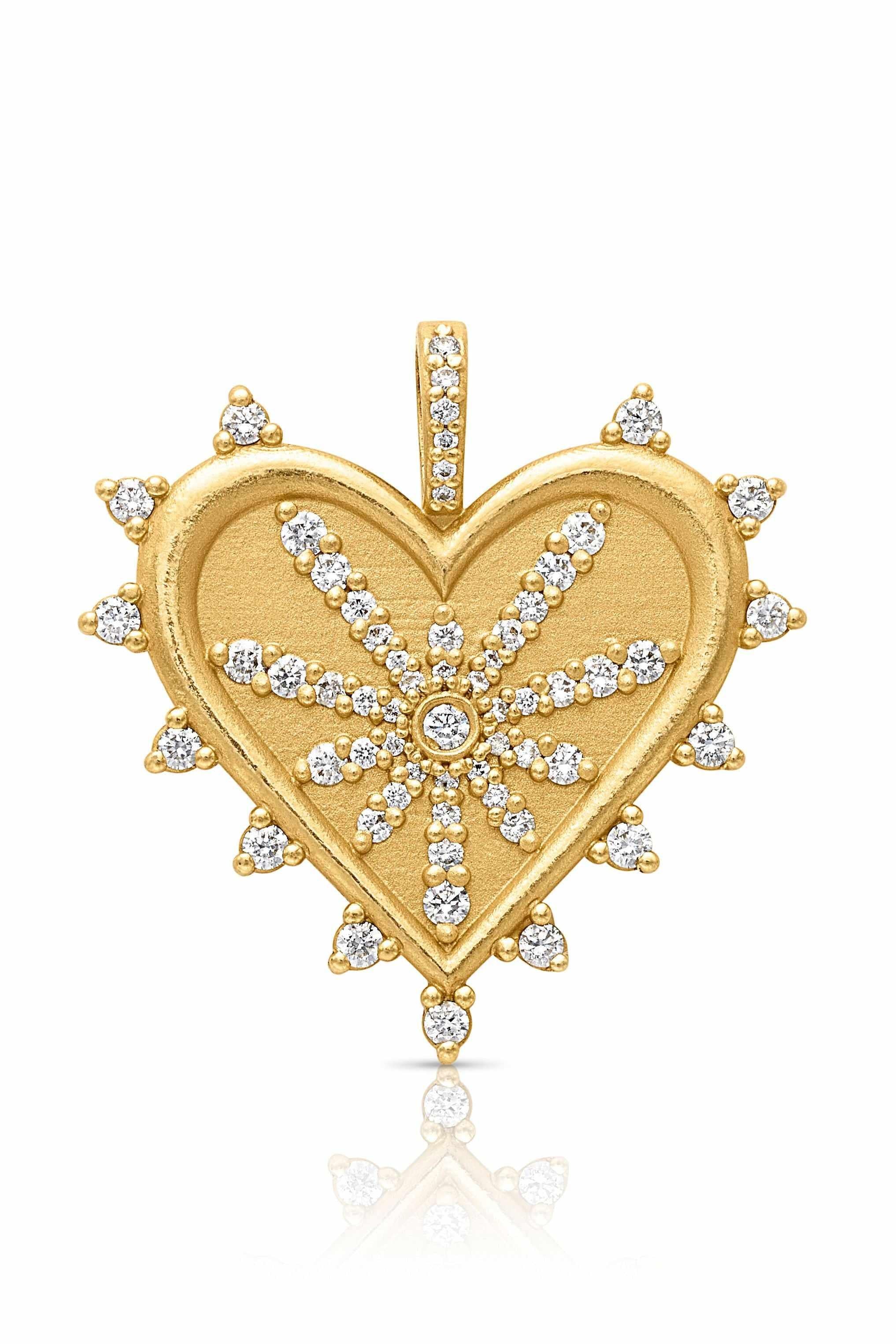 14KY Spike and Pave Heart