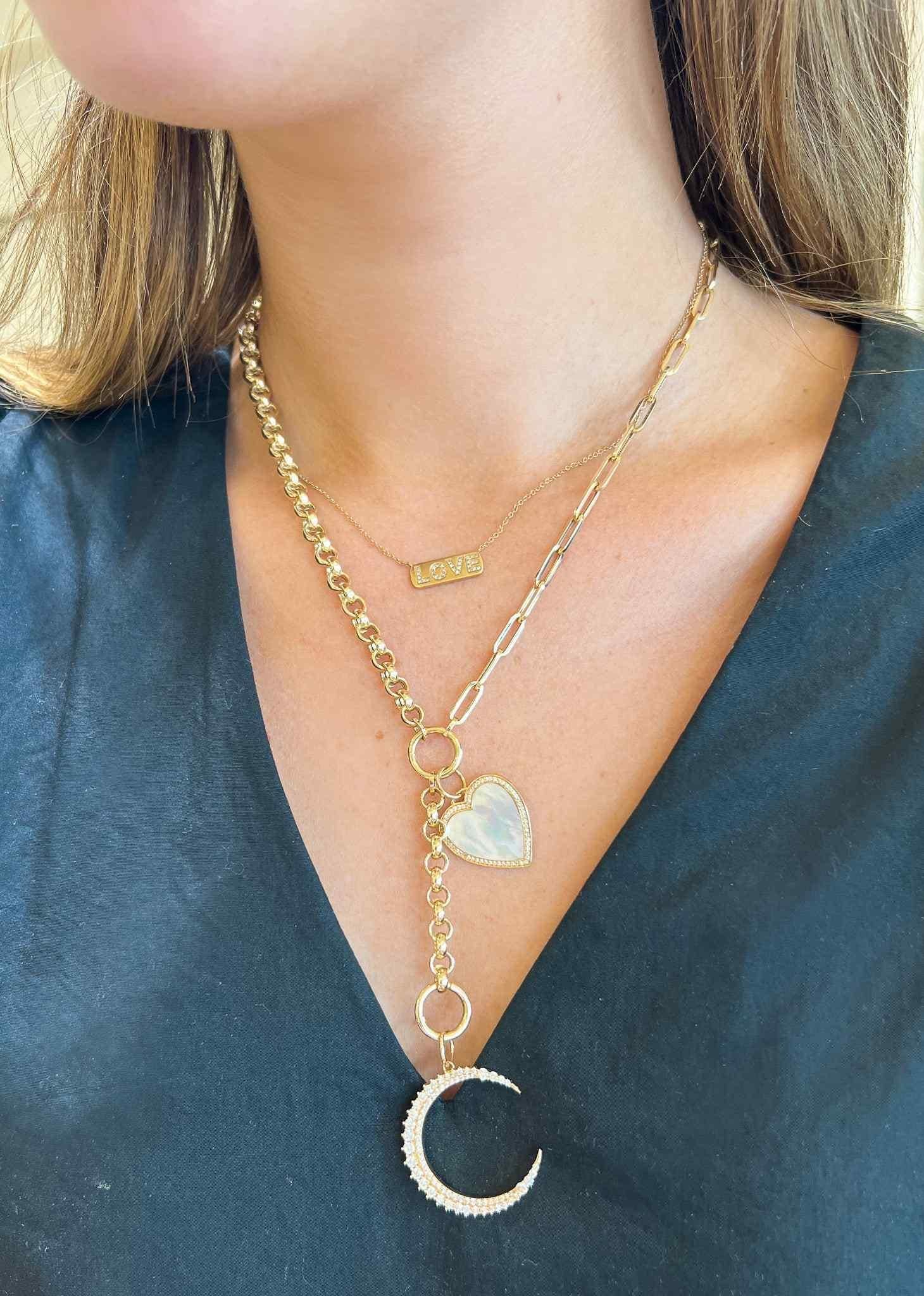 14KY Paperclip and Rolo Chain 18"-Saffron Jewelry-Susan Saffron Jewelry