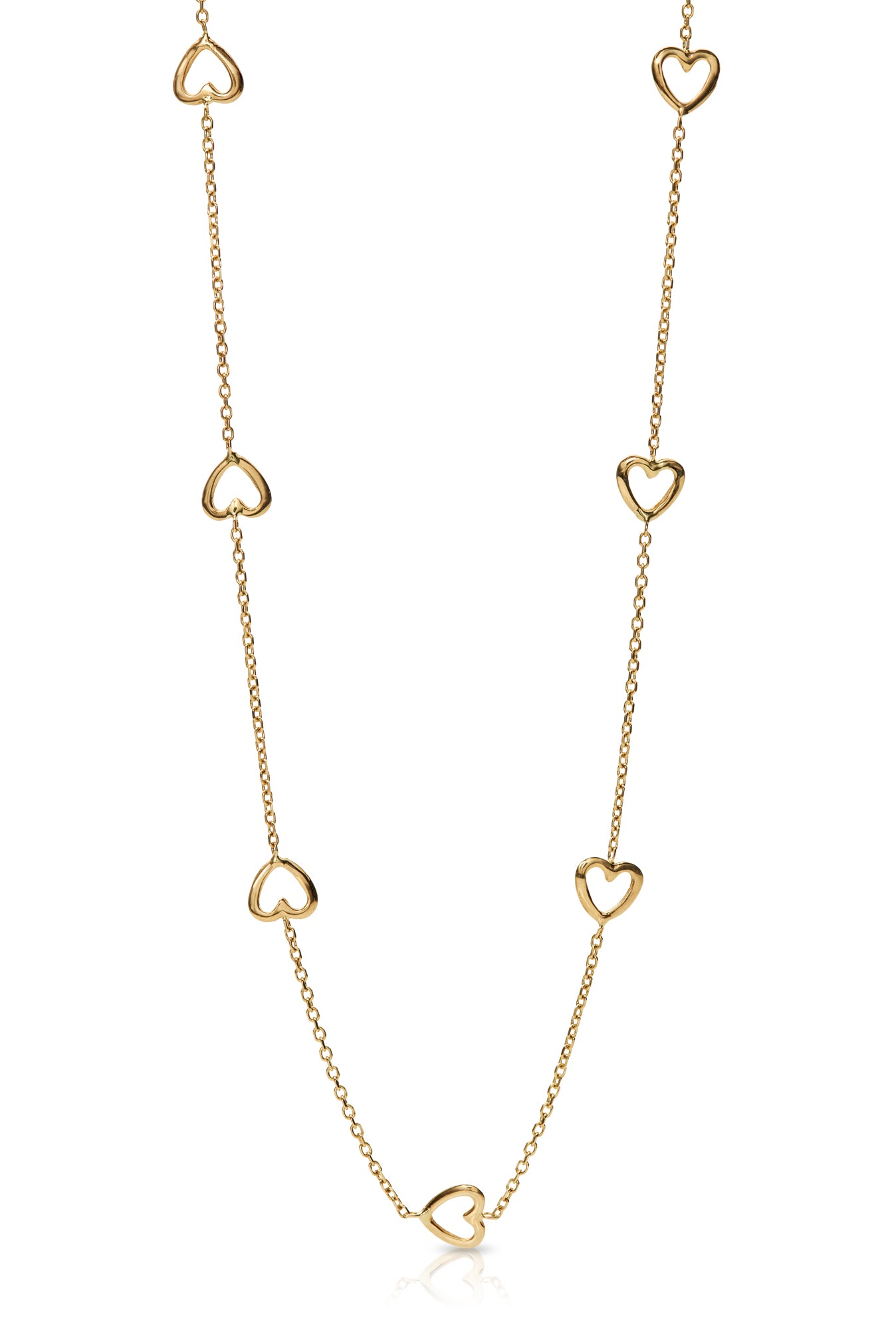 14KY Small Heart Necklace 18"