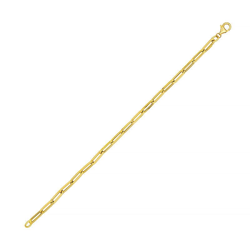 14KY Flat Link Paper Clip Bracelet-Bracelets-Sorte-Susan Saffron Jewelry