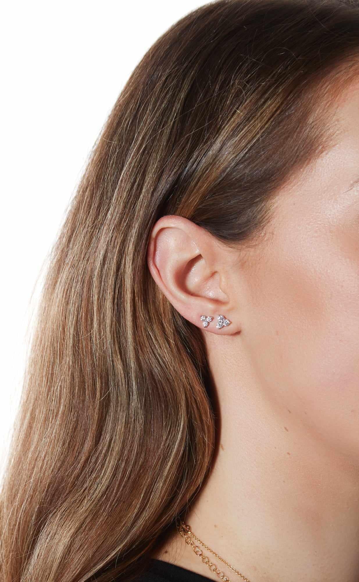 14KW Extra Large Diamond Trio Stud