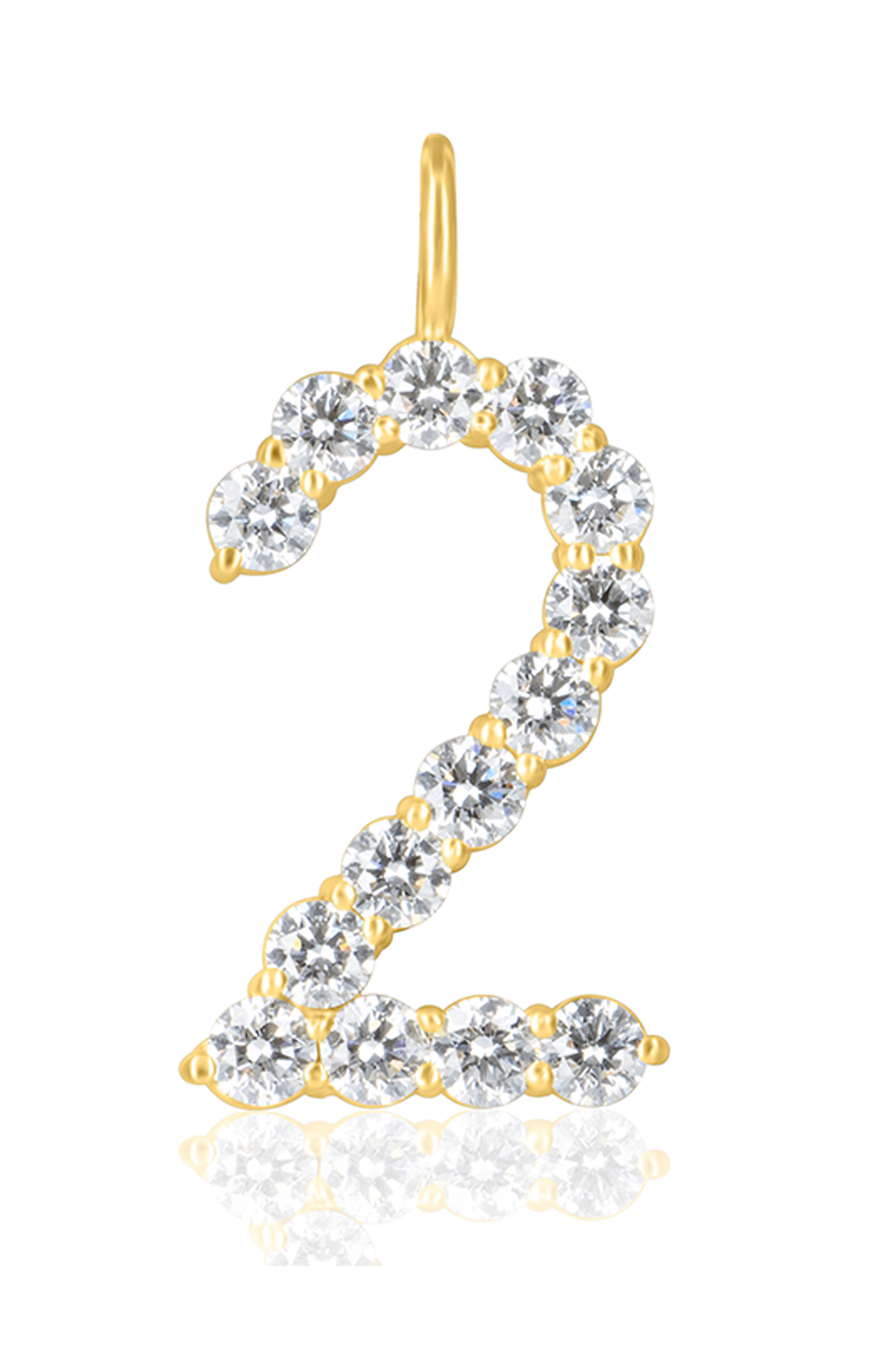 18KY Diamond "2" Charm-Trilogy-Susan Saffron Jewelry