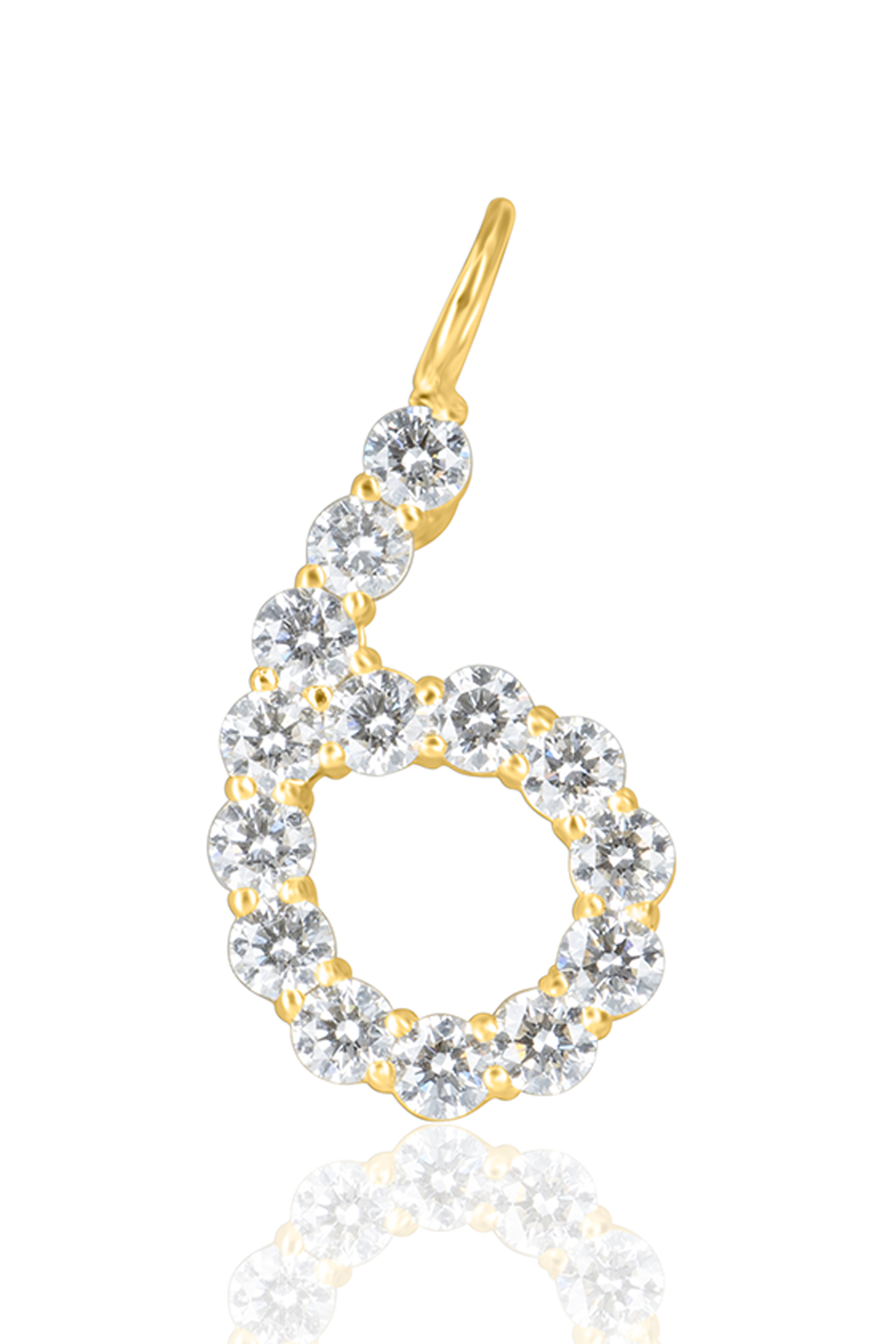 18KY Diamond "6" Charm 1.12ct-Necklaces-Trilogy-Susan Saffron Jewelry