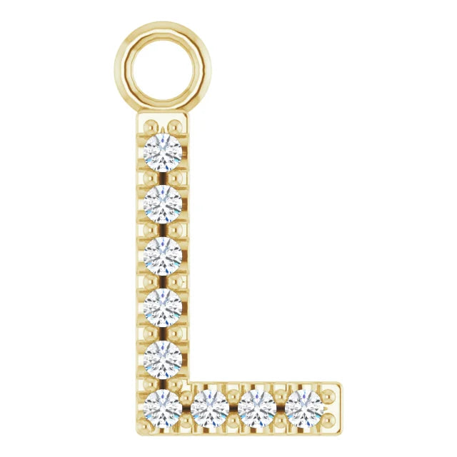 14K Diamond Letter Necklace-Neckaces-Saffron Jewelry-14K Yellow Gold-Susan Saffron Jewelry