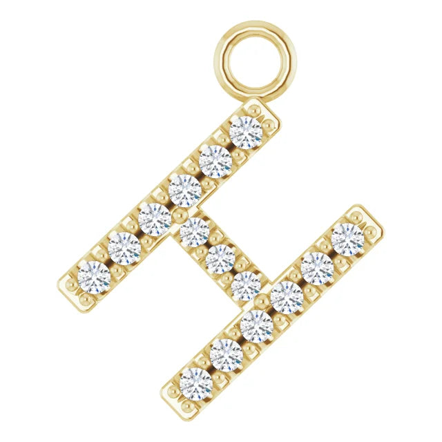 14K Diamond Letter Necklace-Neckaces-Saffron Jewelry-14K Yellow Gold-Susan Saffron Jewelry
