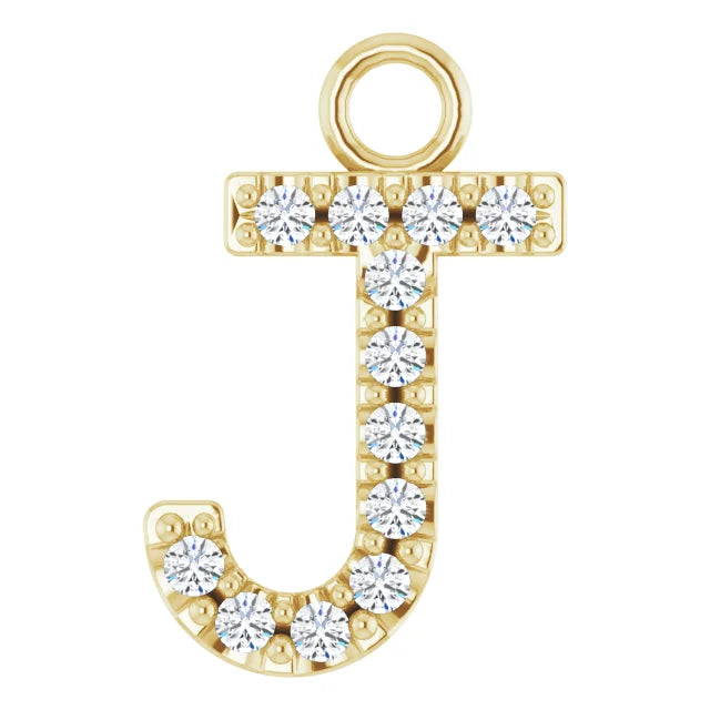 14K Diamond Letter Necklace-Neckaces-Saffron Jewelry-14K Yellow Gold-Susan Saffron Jewelry