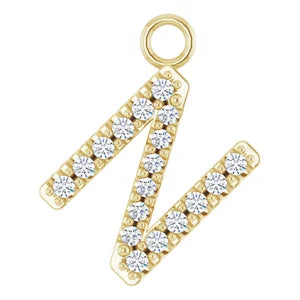 14K Diamond Letter Necklace-Neckaces-Saffron Jewelry-14K Yellow Gold-Susan Saffron Jewelry