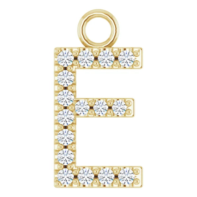 14K Diamond Letter Necklace-Neckaces-Saffron Jewelry-14K Yellow Gold-Susan Saffron Jewelry