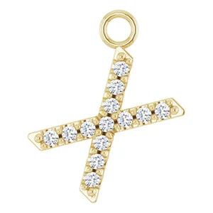 14K Diamond Letter Necklace-Neckaces-Saffron Jewelry-14K Yellow Gold-Susan Saffron Jewelry