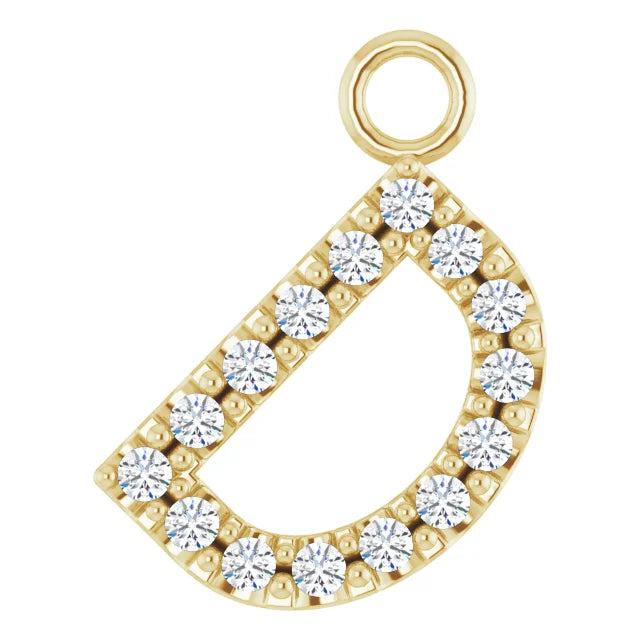 14K Diamond Letter Necklace-Neckaces-Saffron Jewelry-14K Yellow Gold-Susan Saffron Jewelry
