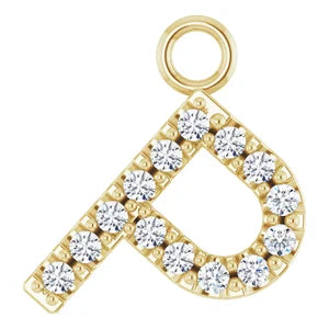 14K Diamond Letter Necklace-Neckaces-Saffron Jewelry-14K Yellow Gold-Susan Saffron Jewelry