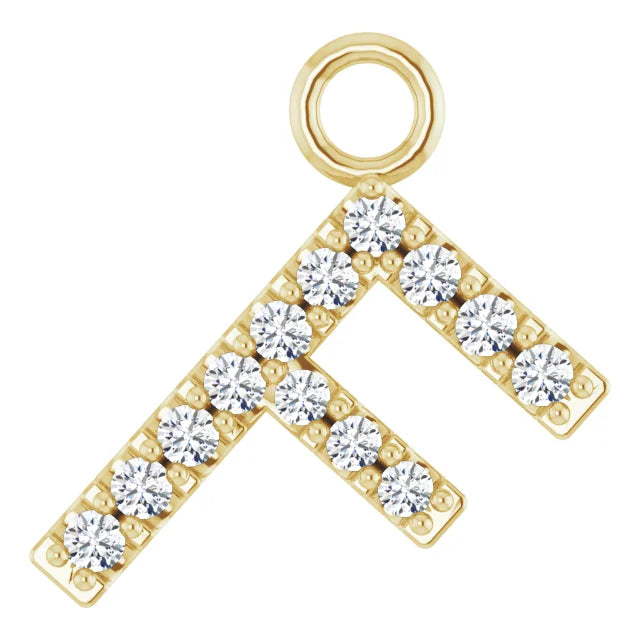 14K Diamond Letter Necklace-Neckaces-Saffron Jewelry-14K Yellow Gold-Susan Saffron Jewelry