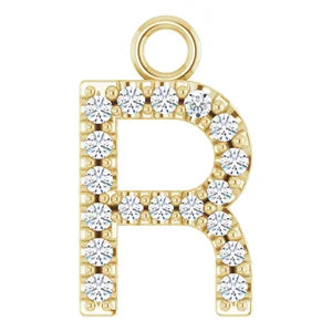 14K Diamond Letter Necklace-Neckaces-Saffron Jewelry-14K Yellow Gold-Susan Saffron Jewelry