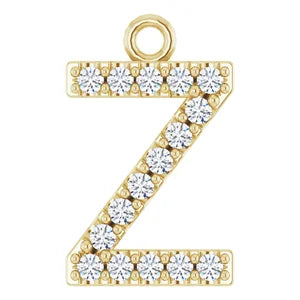14K Diamond Letter Necklace-Neckaces-Saffron Jewelry-14K Yellow Gold-Susan Saffron Jewelry
