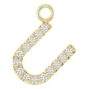 14K Diamond Letter Necklace-Neckaces-Saffron Jewelry-14K Yellow Gold-Susan Saffron Jewelry