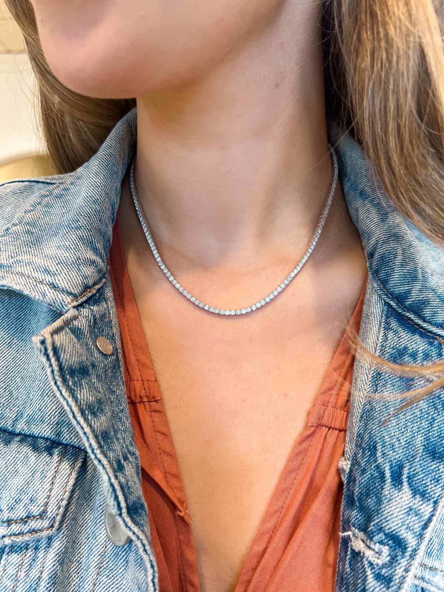 14KW Diamond Tennis Necklace