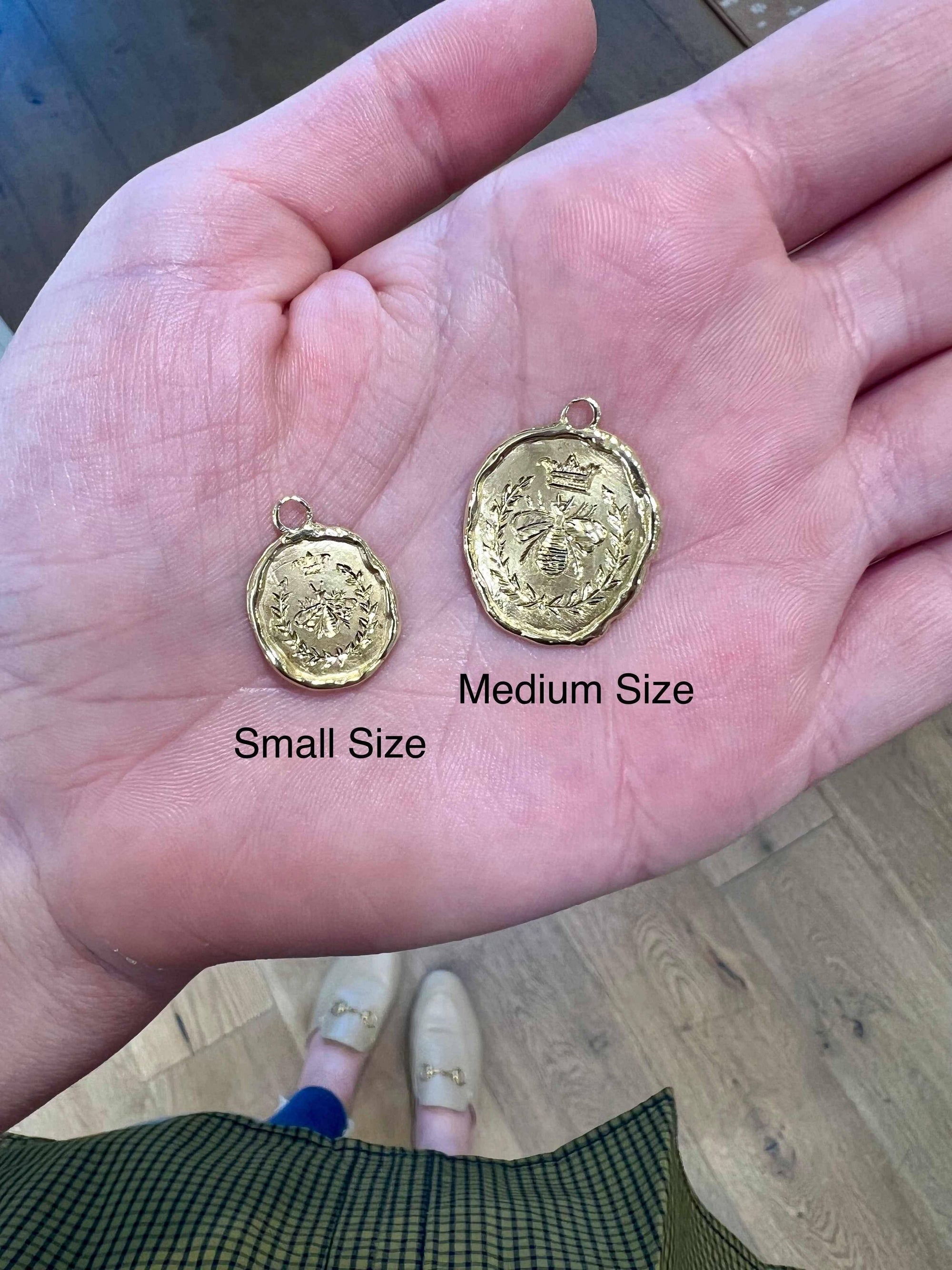 18KY Guardian Bee Coin-Charms-Trilogy-Small-Susan Saffron Jewelry