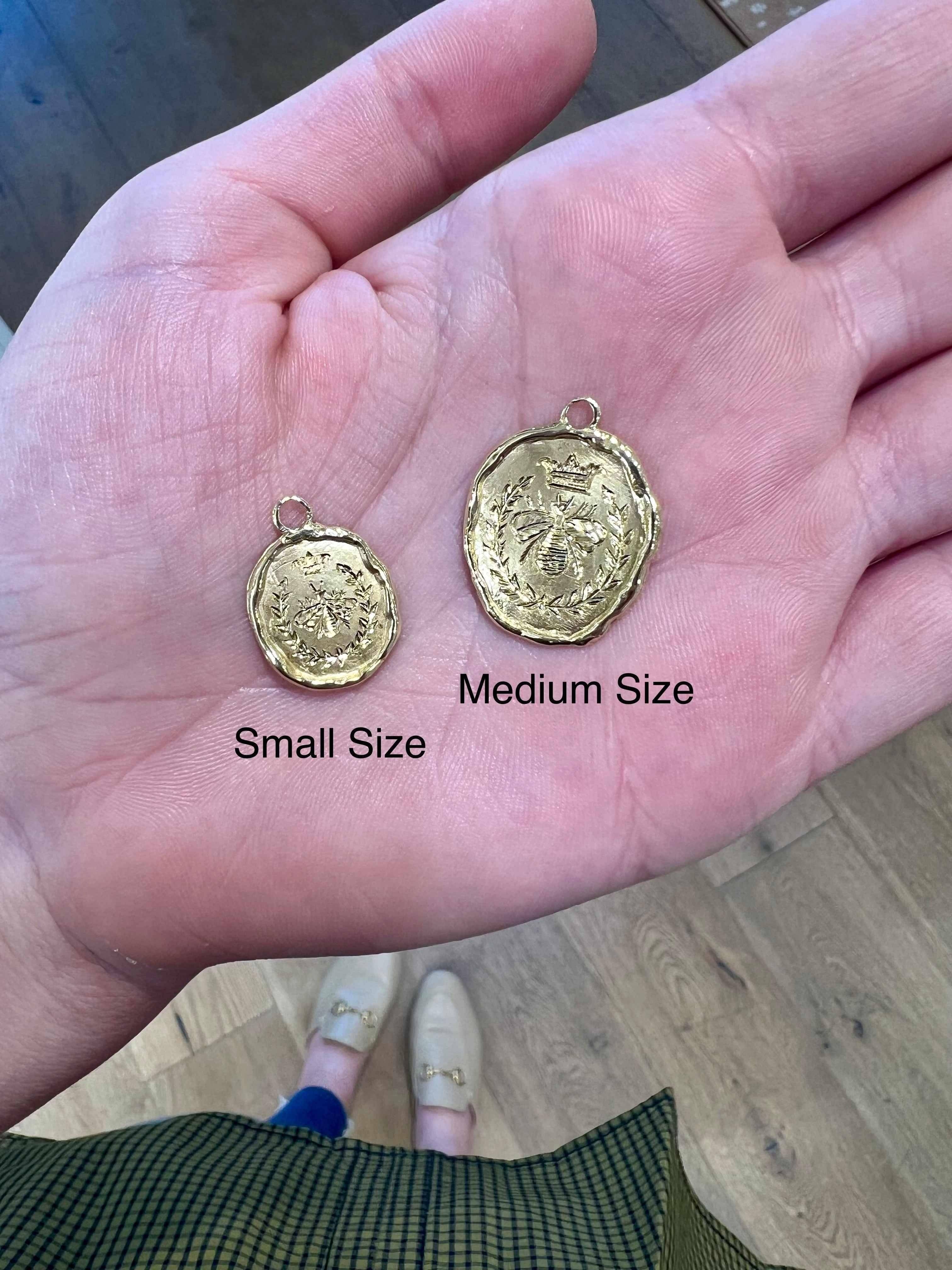 18KY Guardian Bee Coin-Charms-Trilogy-Small-Susan Saffron Jewelry
