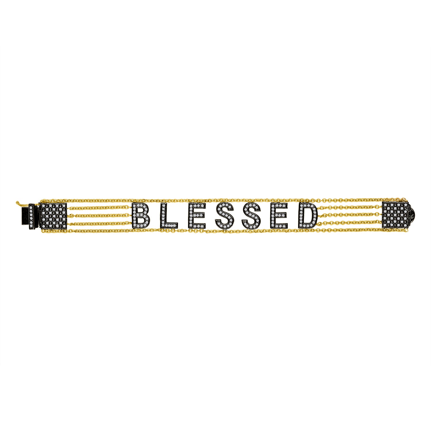 14KY "Blessed" Large Mantra Bracelet