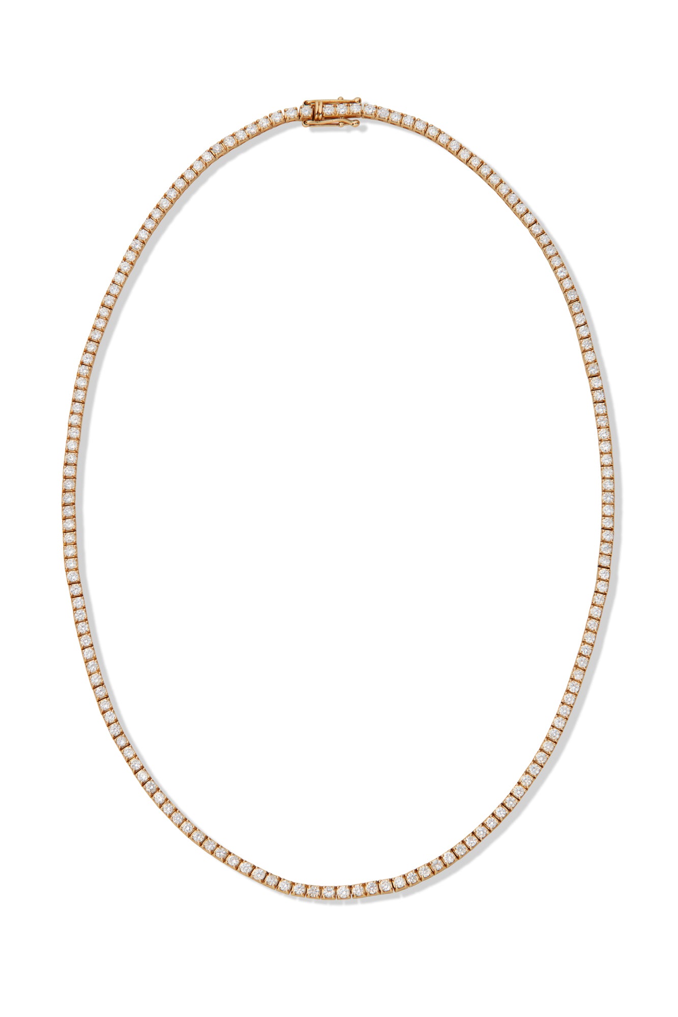 14KY Diamond Tennis Necklace 12.38ct 16"