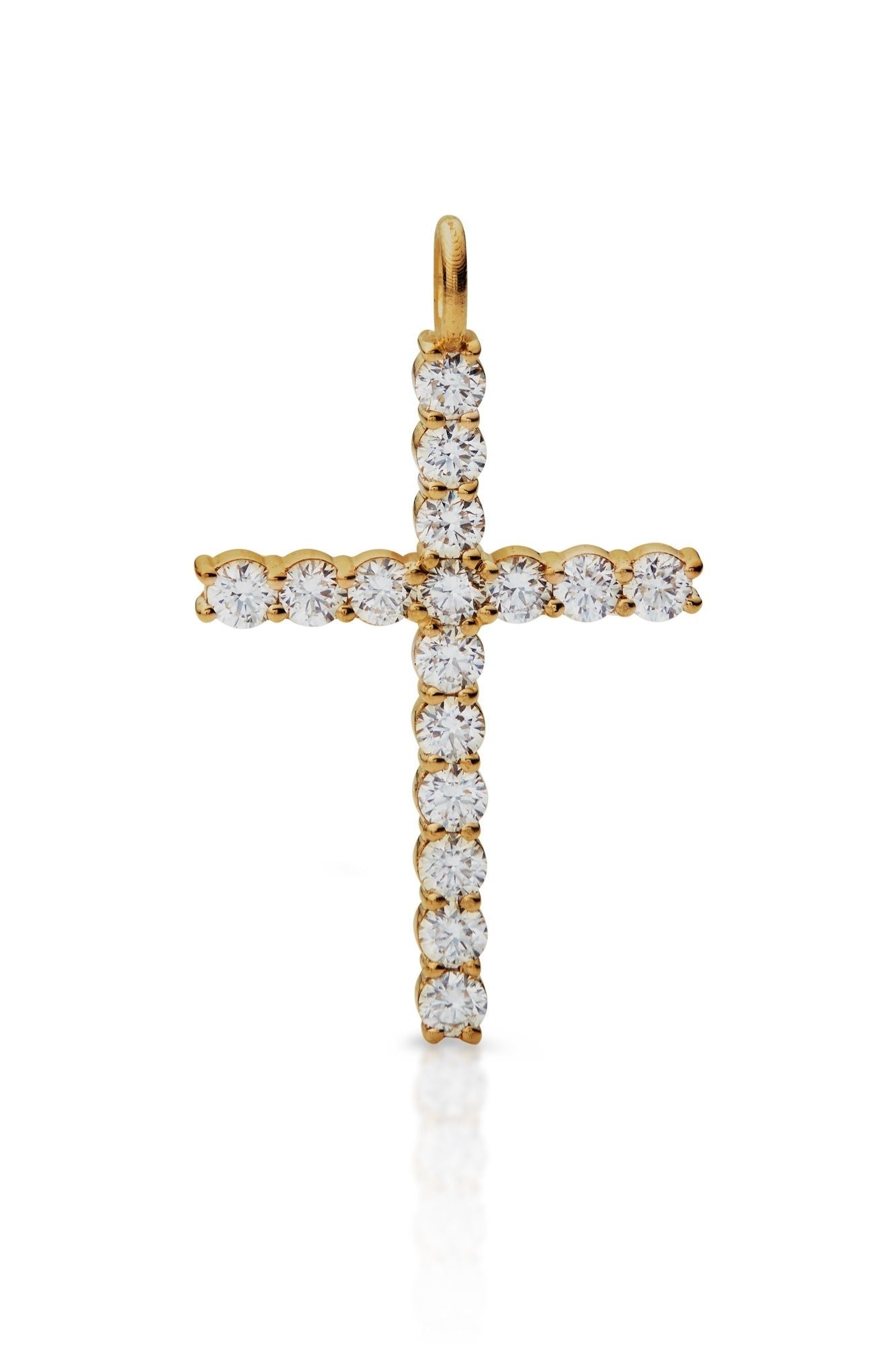 18KY Rebecca Diamond Cross