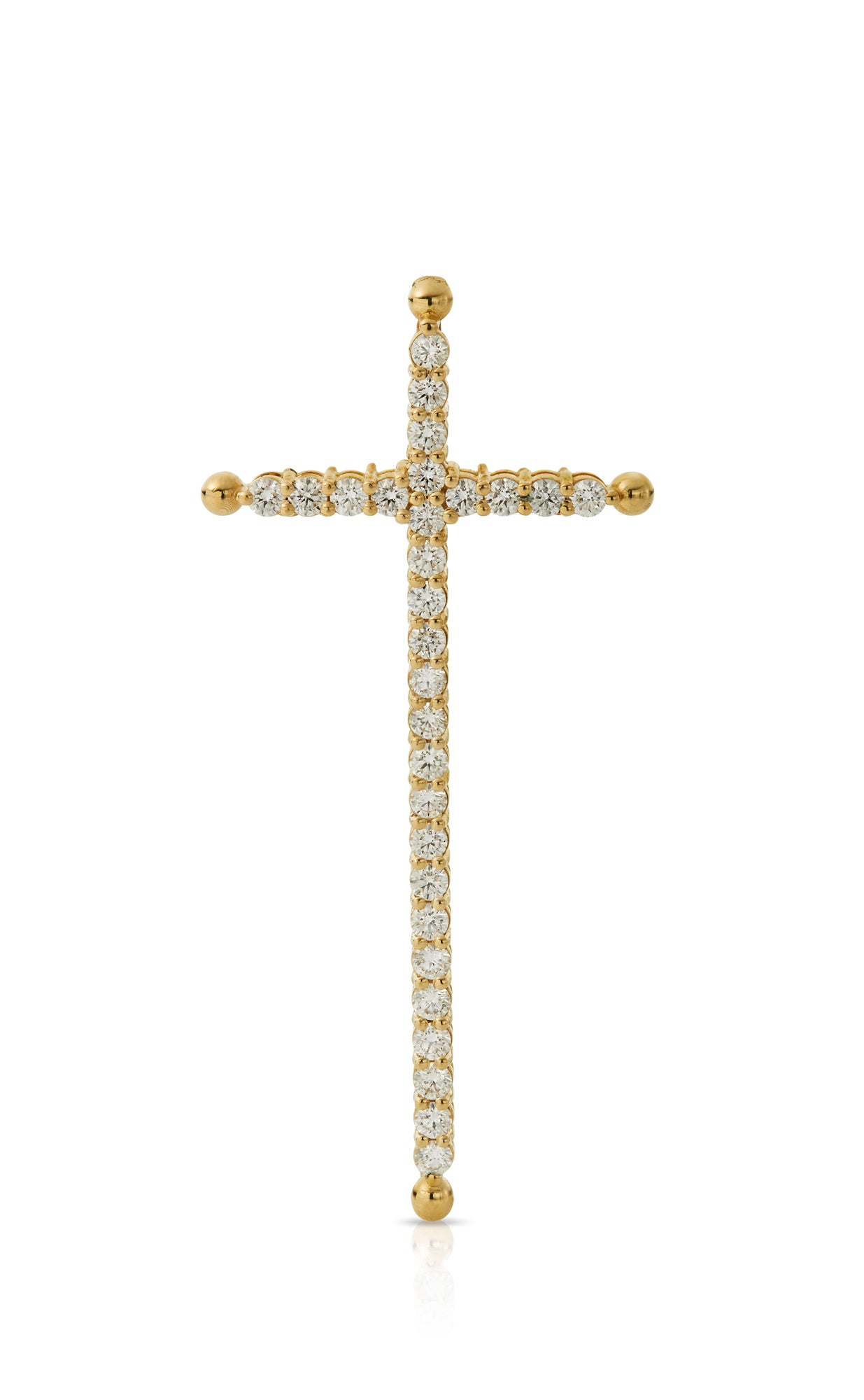 18KY Large Diamond Spirit Cross