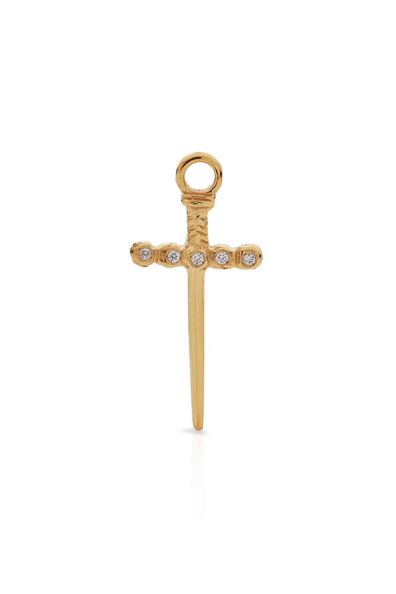 18KY Diamond Sword Cross Small