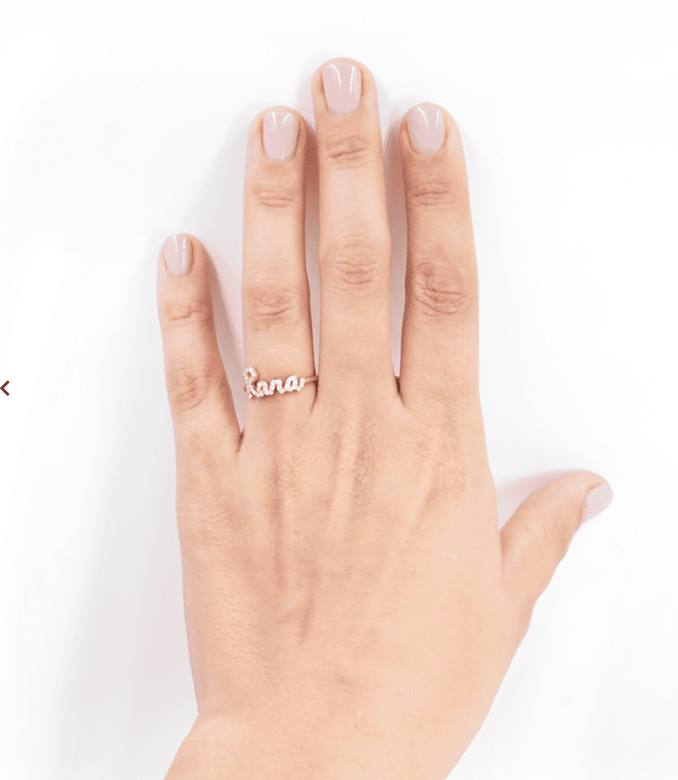 Call my name pave Diamond Name Ring