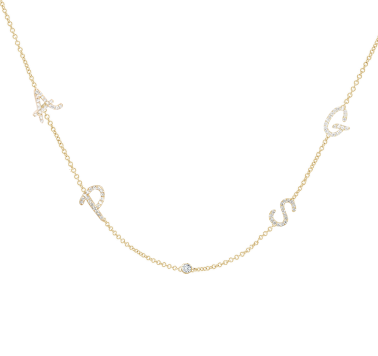 Tiny Treasure Multi Initial diamond necklace