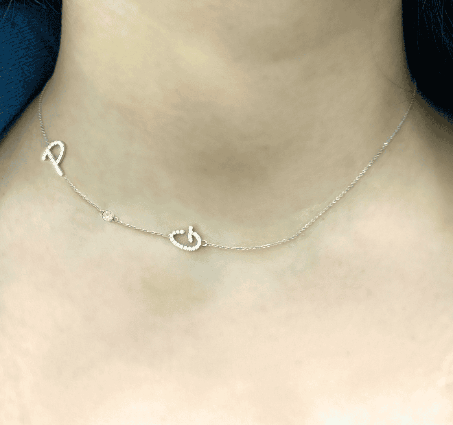 14K Tiny Treasure Multi Initial Diamond Necklace