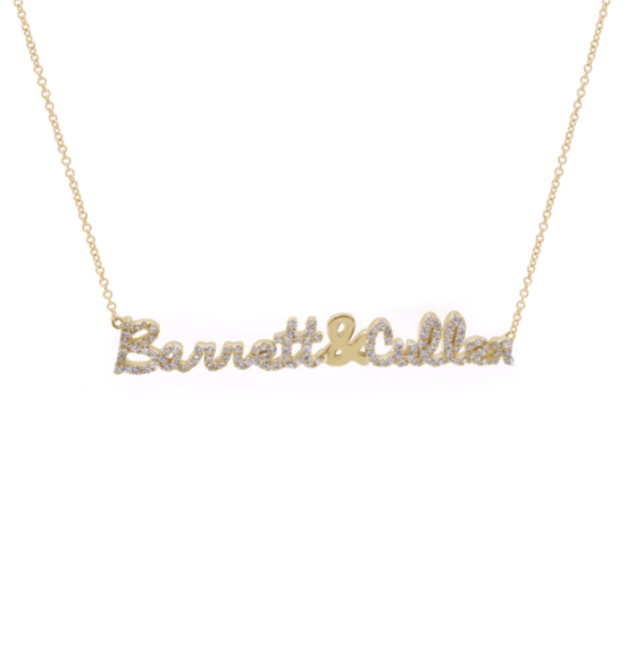 14K Tiny Treasure Diamond Double Name Necklace