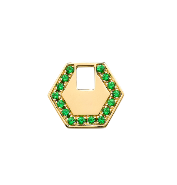 14KY Hexagon WishDish With Tsavorites