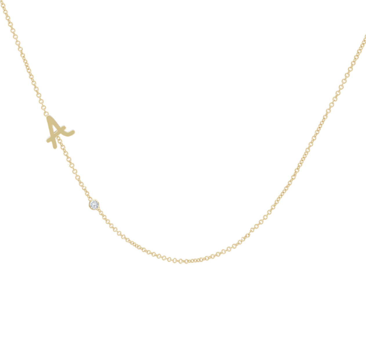 14K Tiny Treasure Initial Necklace