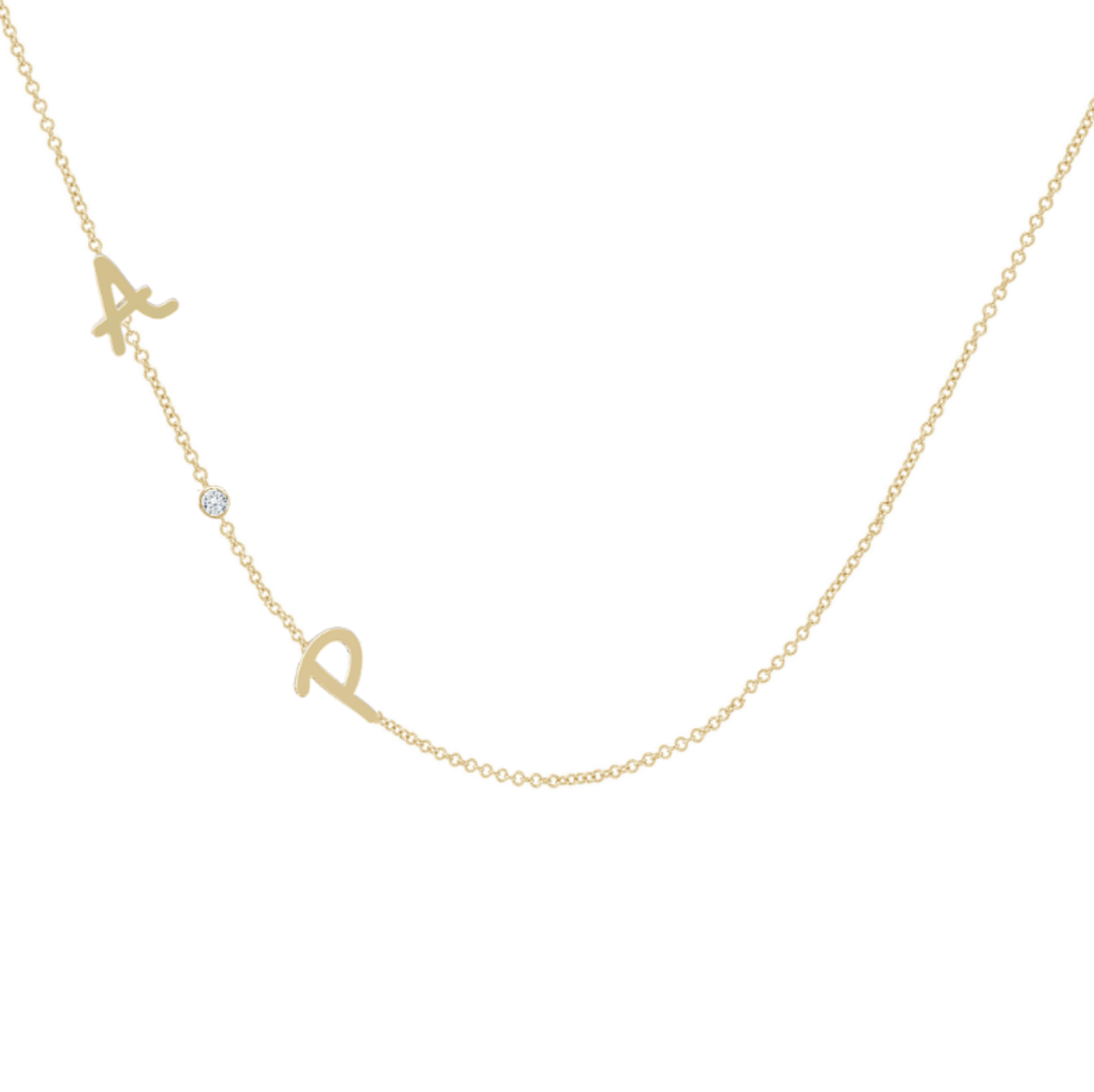 14K Tiny Treasure Initial Necklace