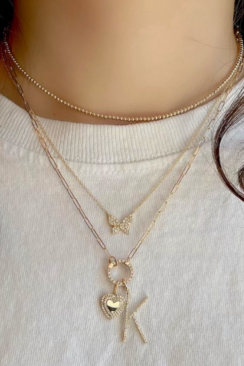 14KY Diamond Letter Charm