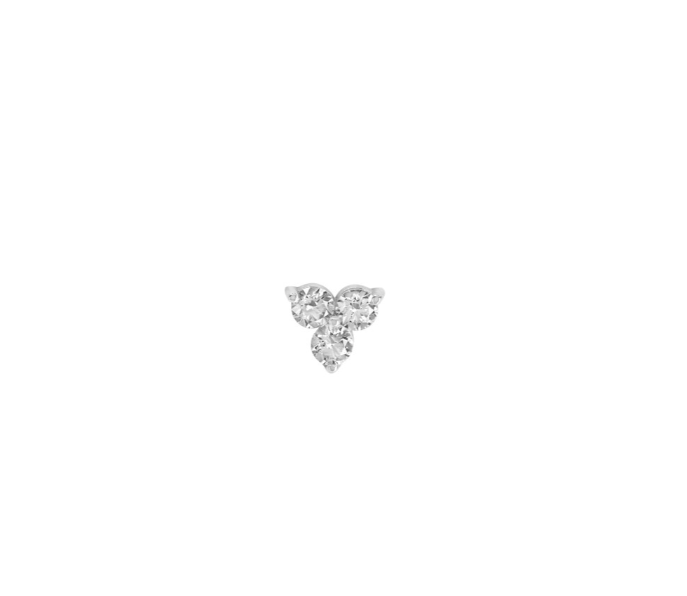 14K Diamond Trio Stud-Earrings-Sorte-14K Yellow Gold-Susan Saffron Jewelry
