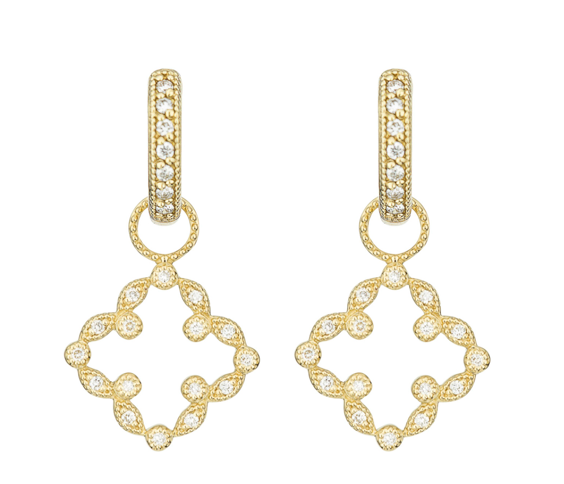 Pave Open Clover Marquis Earring Charms