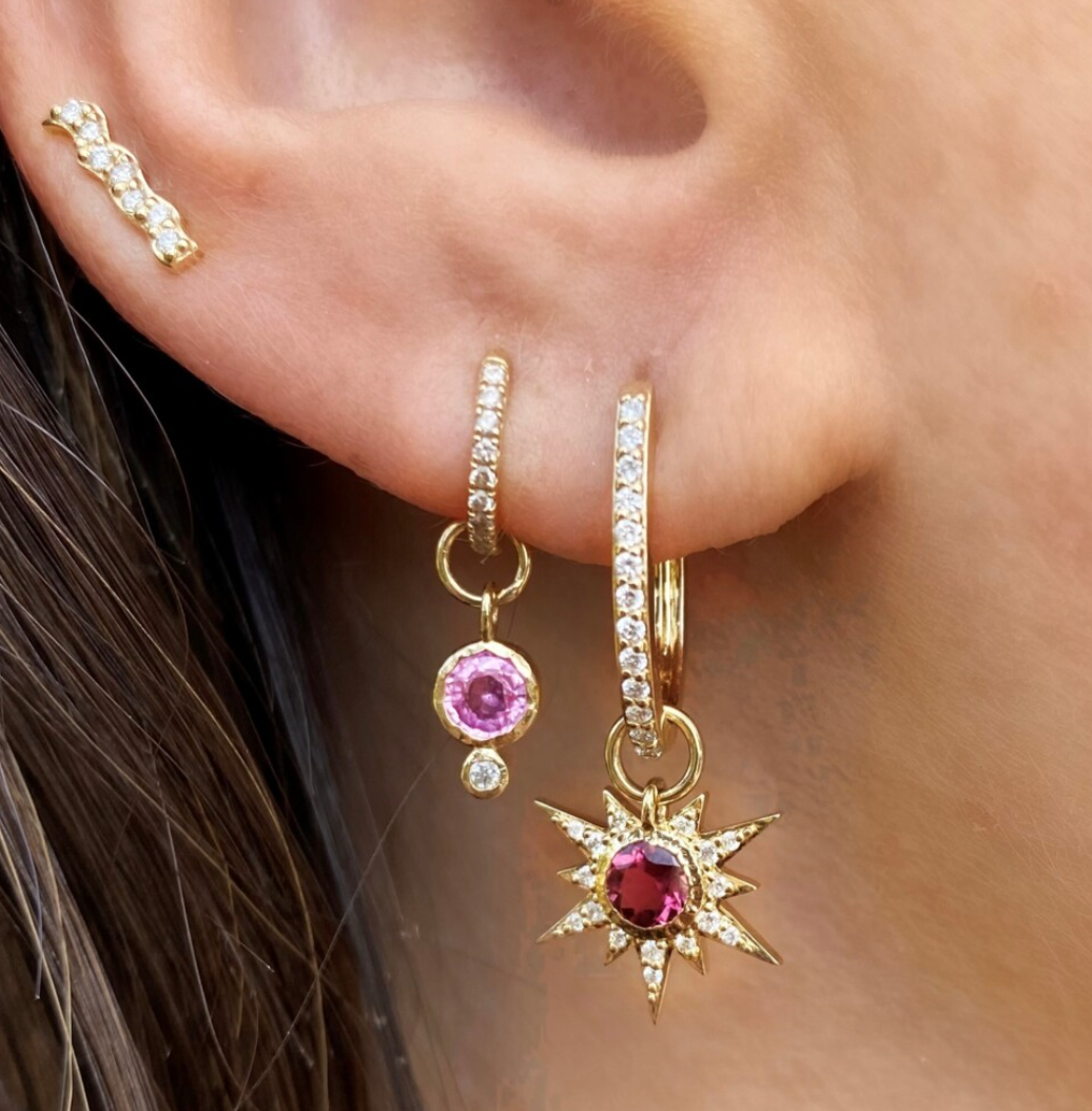 Classic Small Oval Pave Hoops-Earrings-Three Stories Jewelry-14K Yellow Gold-Susan Saffron Jewelry