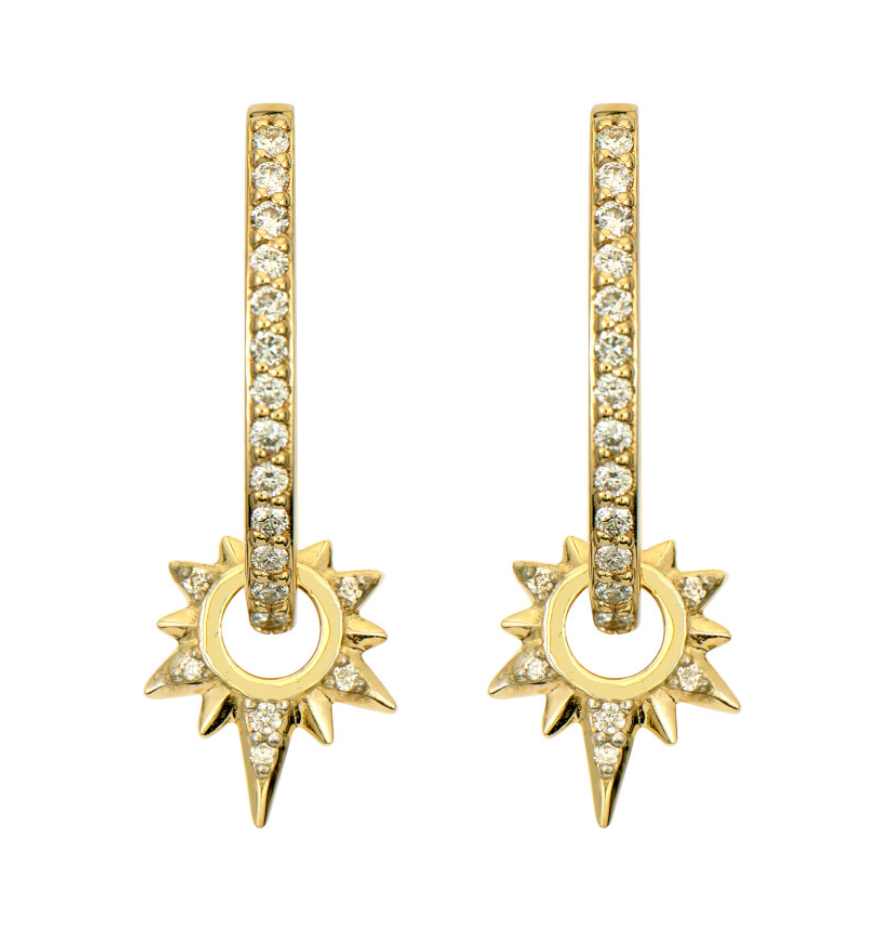 14KY Tiny Love Explosion Starburst Charms