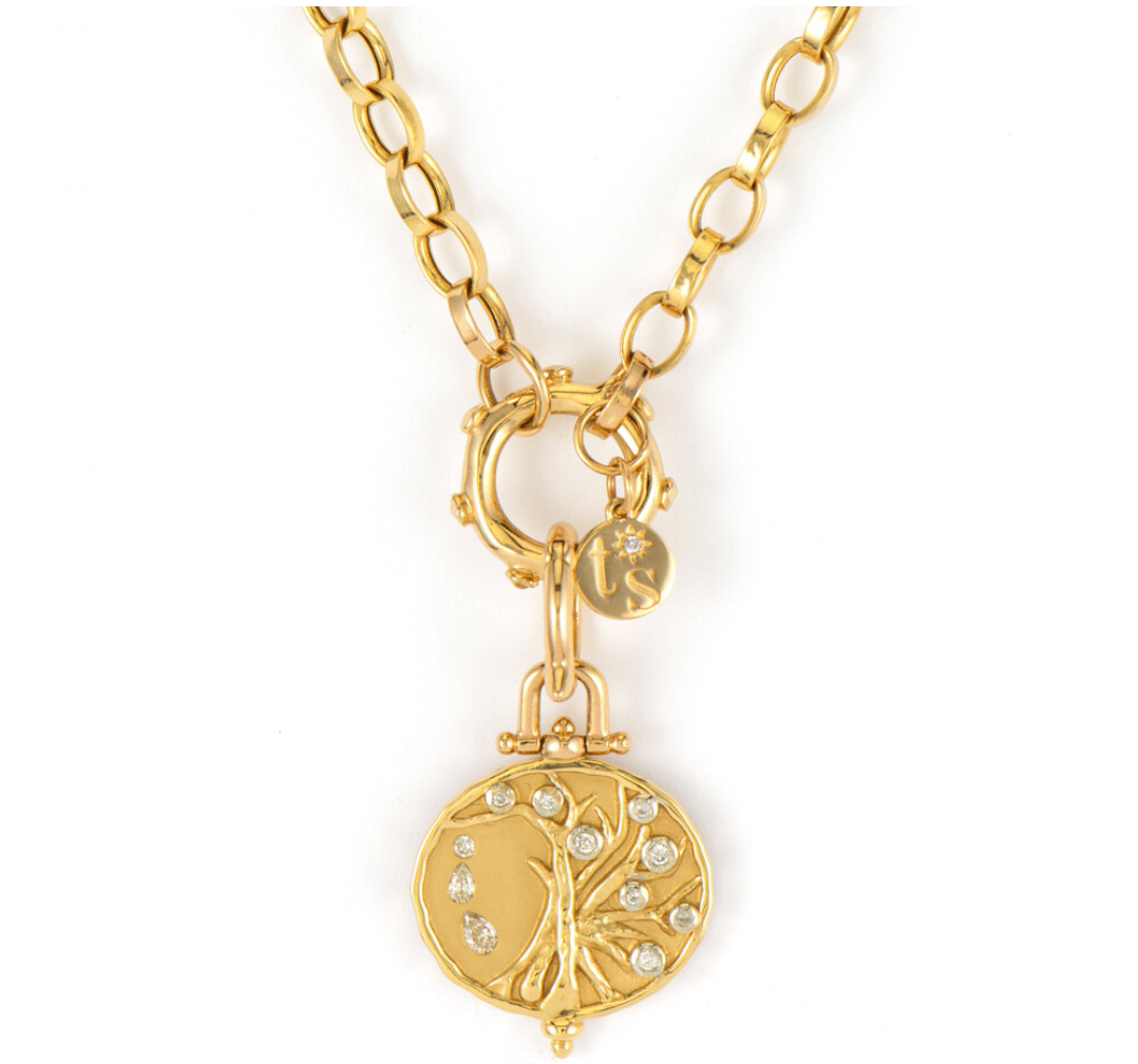 14KY Engraved Tree Of Life Pendant