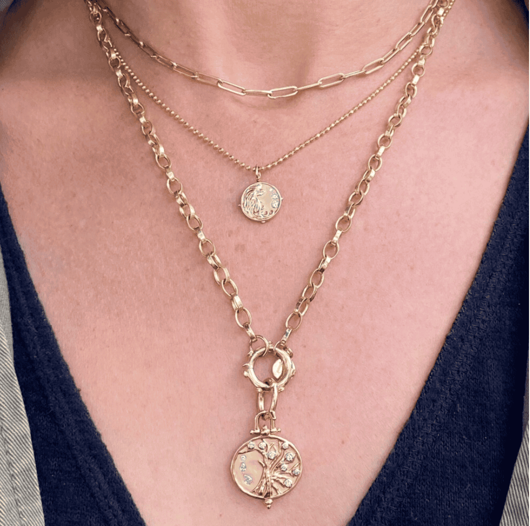 14KY Engraved Tree Of Life Pendant