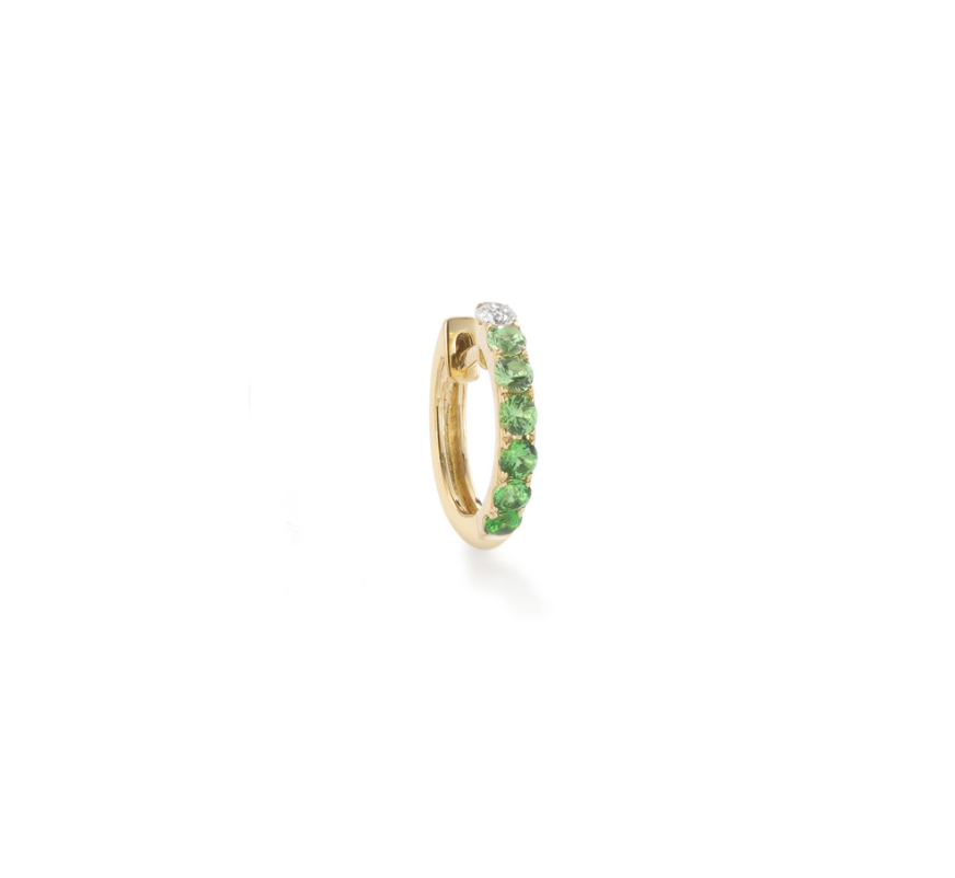 14KY Tsavorite Midi Orb Hoops